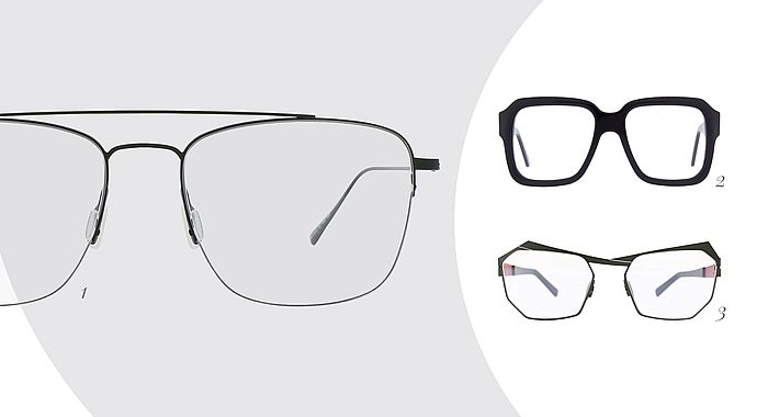 Quelle: KGS/ Trend 2: Schwarz <br />1 Rodenstock <br />2 Andy Wolf Eyewear <br />3 frost eyewear Trend 2: Schwarz